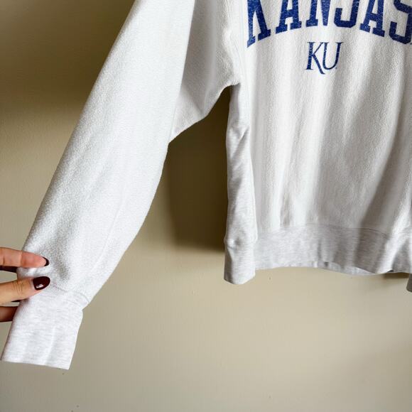 Kansas Jayhawks Champion Reverse Weave Crewneck Pullover Sweatshirt Large KU - Picture 2 of 7